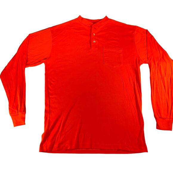 Catskill Moutain Clothiers Safety Orange Henley Shirt Men's XL Arc Rating 11 Cal - Picture 1 of 10